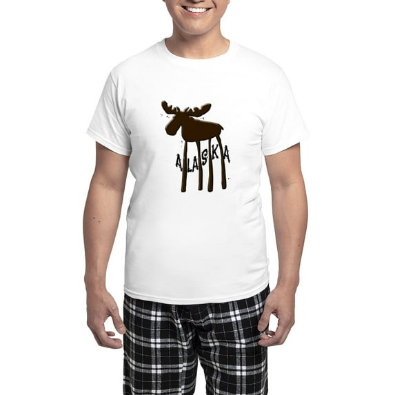 CafePress - Alaska Moose Men's Light Pajamas - Men's Light Loose Fit Cotton Pajama Set