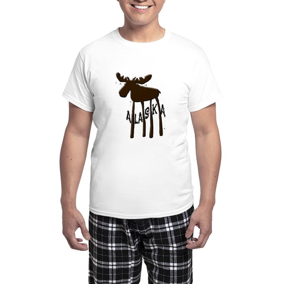 CafePress - Alaska Moose Men's Light Pajamas - Men's Light Loose Fit Cotton Pajama Set