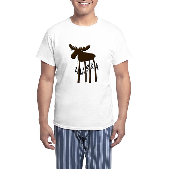 CafePress - Alaska Moose Men's Light Pajamas - Men's Light Loose Fit Cotton Pajama Set