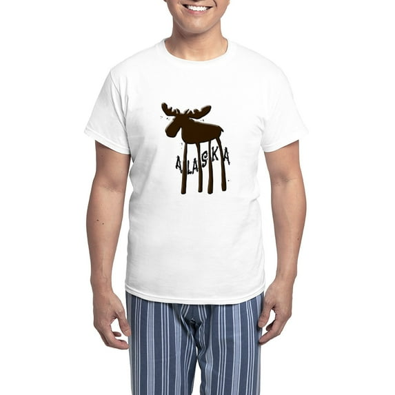 CafePress - Alaska Moose Men's Light Pajamas - Men's Light Loose Fit Cotton Pajama Set
