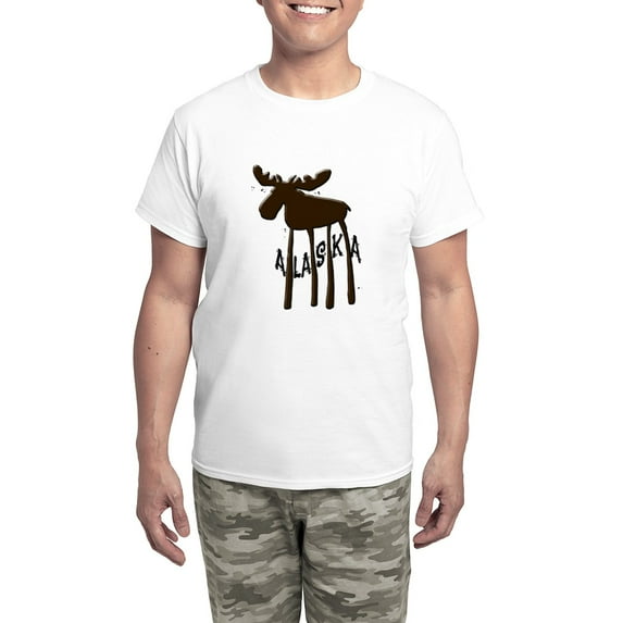 CafePress - Alaska Moose Men's Light Pajamas - Men's Light Loose Fit Cotton Pajama Set