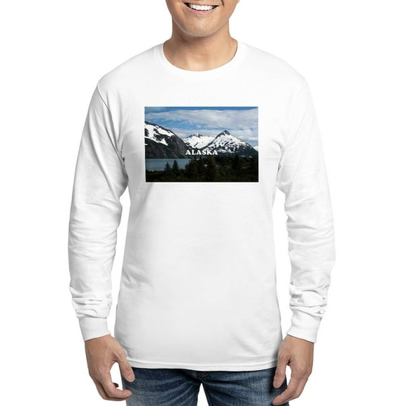 CafePress - Alaska: Portage Lake And Mount Long Sleeve T Shirt - Unisex Cotton Long Sleeve T-Shirt