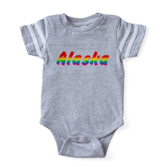 CafePress - Alaska Rbw Txt - Cute Infant Baby Football Bodysuit
