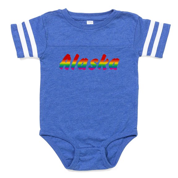 CafePress - Alaska Rbw Txt - Cute Infant Baby Football Bodysuit