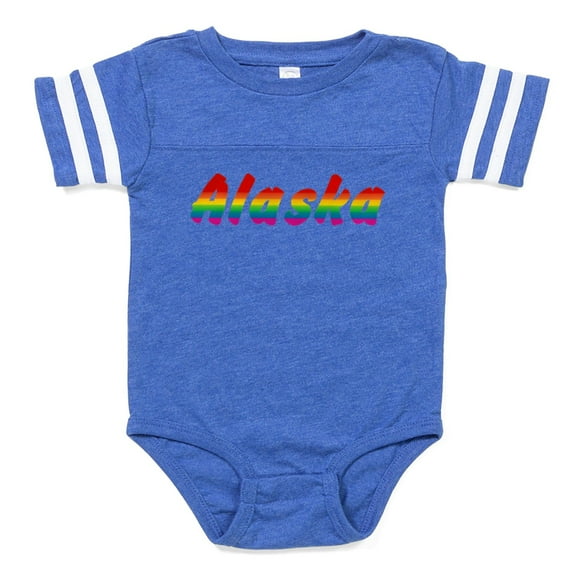 CafePress - Alaska Rbw Txt - Cute Infant Baby Football Bodysuit