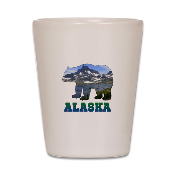 CafePress - Alaskan Bear - White Shot Glass, Unique and Funny Shot Glass