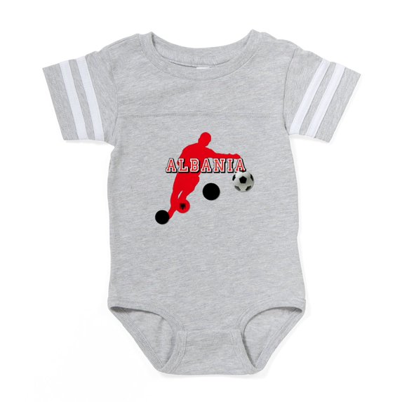 CafePress - Albania Football Player - Cute Infant Baby Football Bodysuit