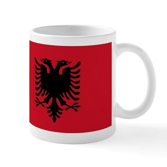 CafePress - Albanian Flag Mug - 11 oz Ceramic Mug - Novelty Coffee Tea Cup