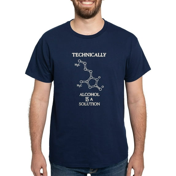 CafePress - Alcohol, A Solution Dark T Shirt - Men's Classic Graphic Cotton T-Shirt