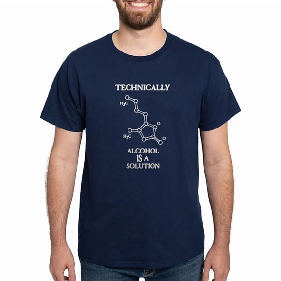 CafePress - Alcohol, A Solution Dark T Shirt - Men's Classic Cotton T-Shirts