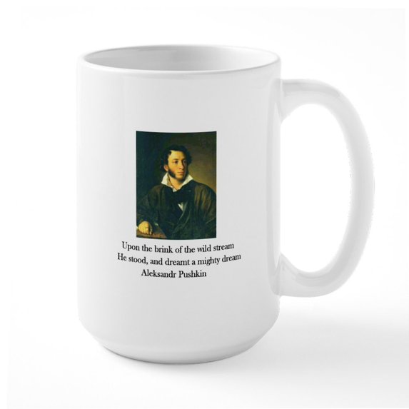 CafePress - Aleksandr Pushkin Large Mug - 15 oz Ceramic Large White Novelty Mug