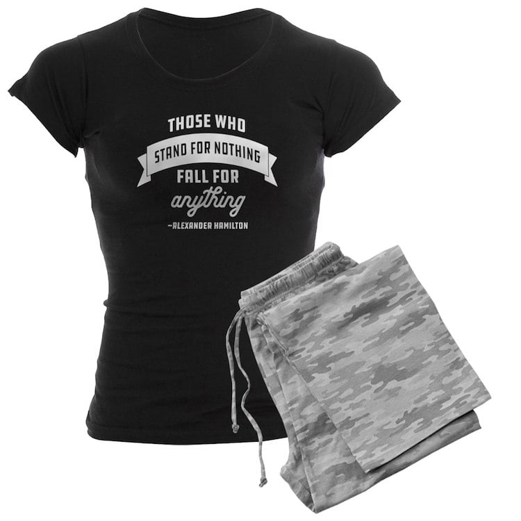 CafePress Alexander Hamilton Quote Pajamas Women s Dark
