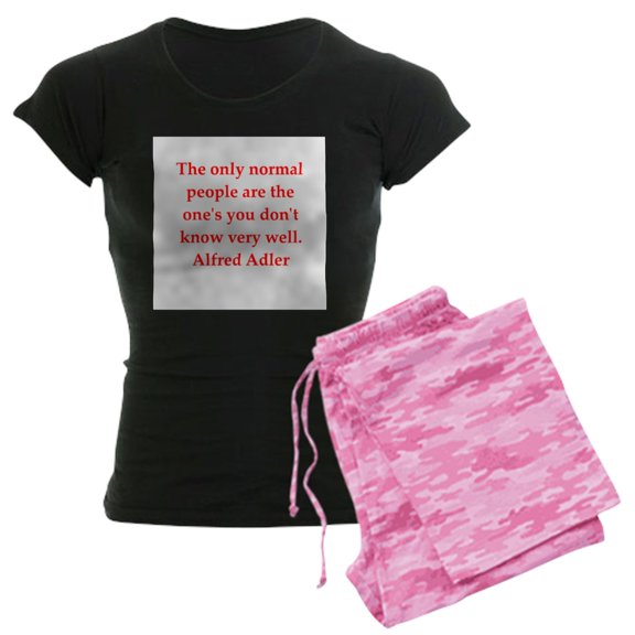 CafePress - Alfred Adler Quotes Women's Dark Pajamas - Women's Short Sleeve Print T-Shirt and Pants Dark Cotton Pajama Set