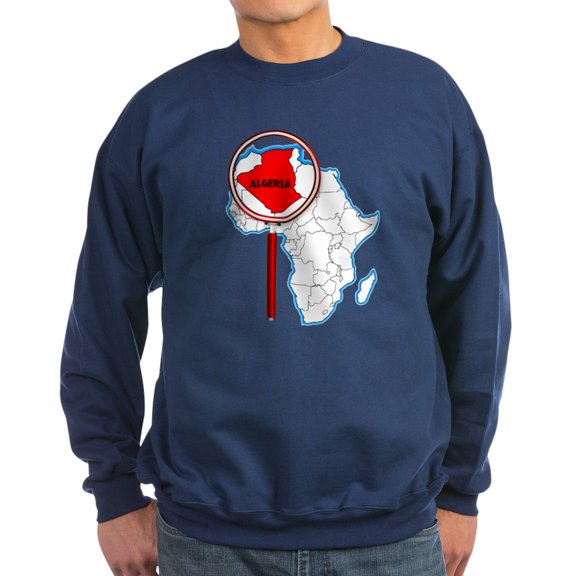 CafePress - Algeria Under The Magnifying Glas Sweatshirt - Classic Crew Neck Sweatshirt