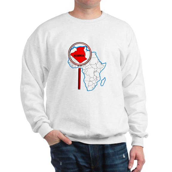 CafePress - Algeria Under The Magnifying Glas Sweatshirt - Crew Neck Sweatshirt