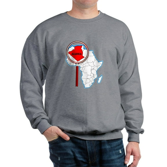 CafePress - Algeria Under The Magnifying Glas Sweatshirt - Crew Neck Sweatshirt