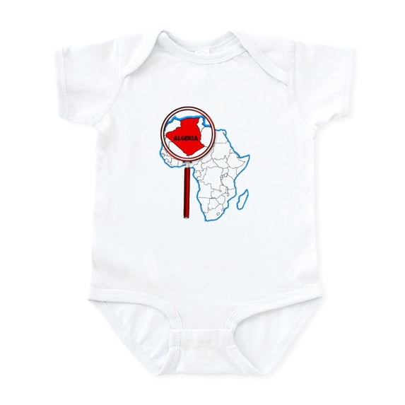 CafePress - Algeria Under The Magnifying Glass Body Suit - Baby Light Bodysuit, Size Newborn - 24 Months