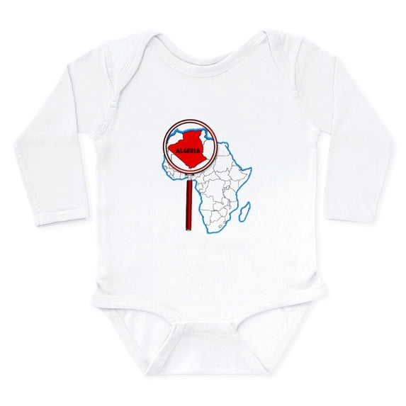 CafePress - Algeria Under The Magnifying Glass Body Suit - Long Sleeve Cotton Baby Bodysuit