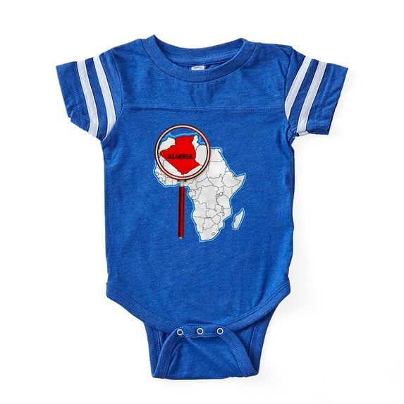 CafePress - Algeria Under The Magnifying Glass - Cute Infant Baby Football Bodysuit