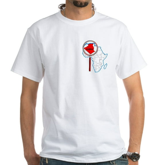 CafePress - Algeria Under The Magnifying Glass Men's Value T Shirt - Men's White Classic Cotton T-Shirts