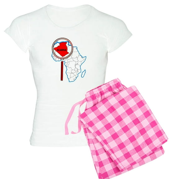 CafePress - Algeria Under The Magnifying Glass Pajamas - Women's Light Pajamas