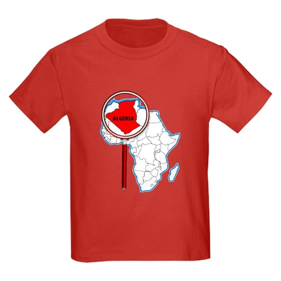 CafePress - Algeria Under The Magnifying Glass T Shirt - Dark T-Shirt Kids XS-XL