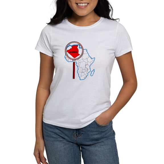 CafePress - Algeria Under The Magnifying Glass T Shirt - Women's Classic T-Shirt