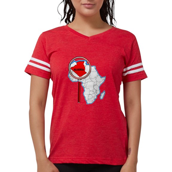 CafePress - Algeria Under The Magnifying Glass T Shirt - Womens Football Shirt