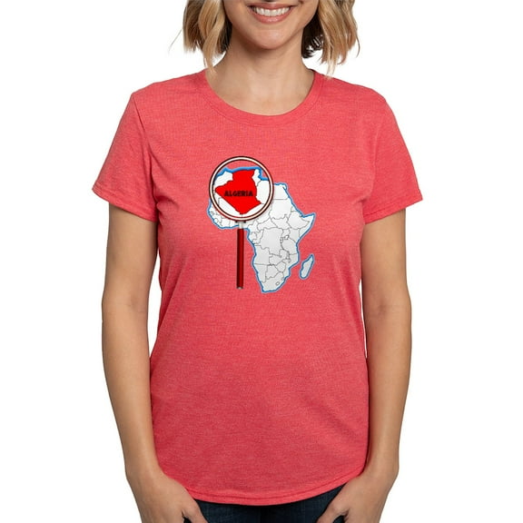 CafePress - Algeria Under The Magnifying Glass T Shirt - Womens Tri-blend T-Shirt