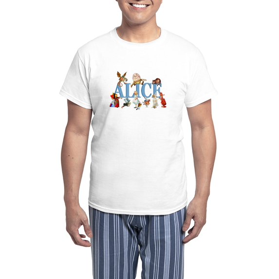 CafePress - Alice & Friends In Wonderland Men's Light Pajamas - Men's Light Loose Fit Cotton Pajama Set