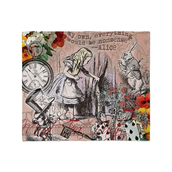 CafePress - Alice In Wonderland Vintage Adventures Throw Blank - Soft Fleece Throw Blanket, 50"x60" for All Ages