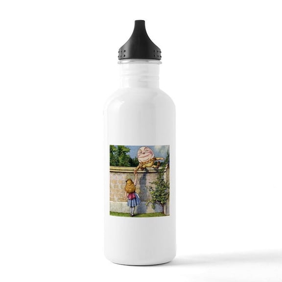CafePress - Alice Meets Humpty Dumpty SQ Stainless Water Bottl - Stainless Steel Water Bottle, Sports Bottle, 1.0L