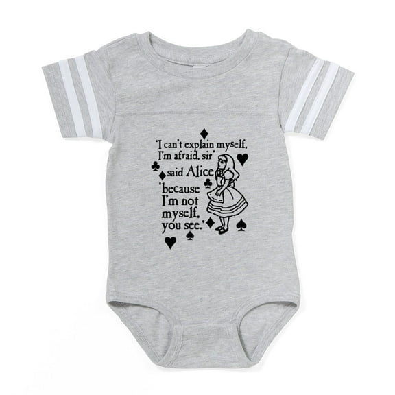 CafePress - Alice Not Myself Today_Wh - Cute Infant Baby Football Bodysuit