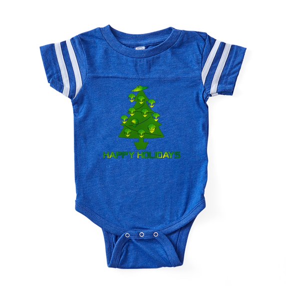 CafePress - Alien Christmas Tree - Cute Infant Baby Football Bodysuit