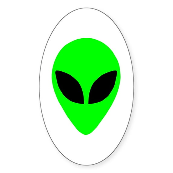 CafePress - Alien Head Oval Sticker - Sticker (Oval)