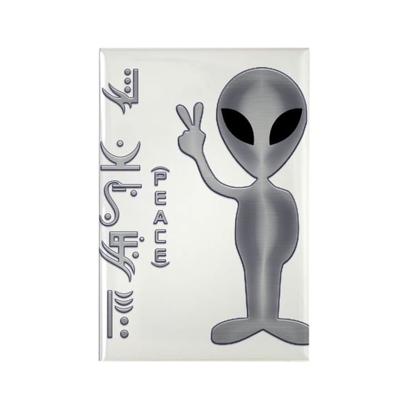 CafePress - Alien Peace Dudes 22 - Rectangle Magnet, 2"x3" Refrigerator Magnet