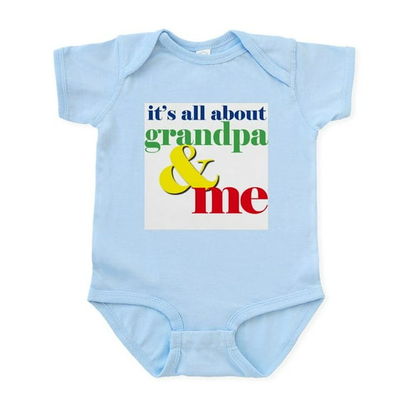 CafePress - All About Grandpa And Me Infant Bodysuit - Baby Light Bodysuit, Size Newborn - 24 Months