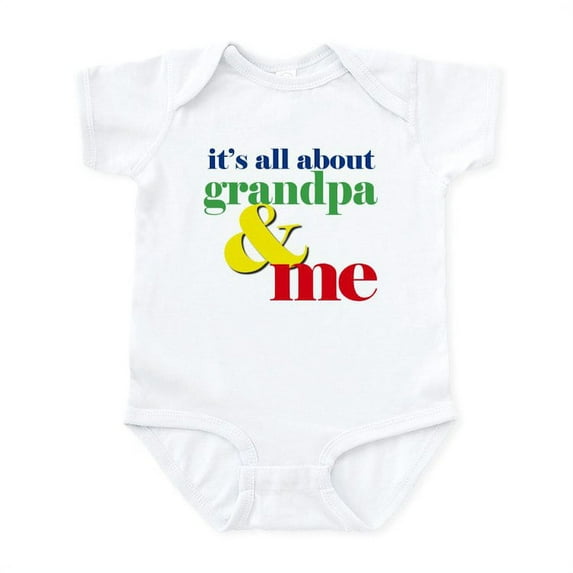 CafePress - All About Grandpa And Me Infant Bodysuit - Baby Light Bodysuit, Size Newborn - 24 Months