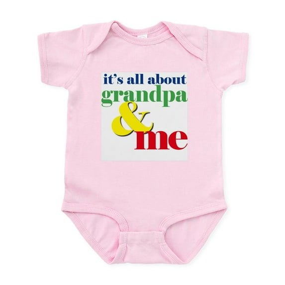 CafePress - All About Grandpa And Me Infant Bodysuit - Baby Light Bodysuit, Size Newborn - 24 Months