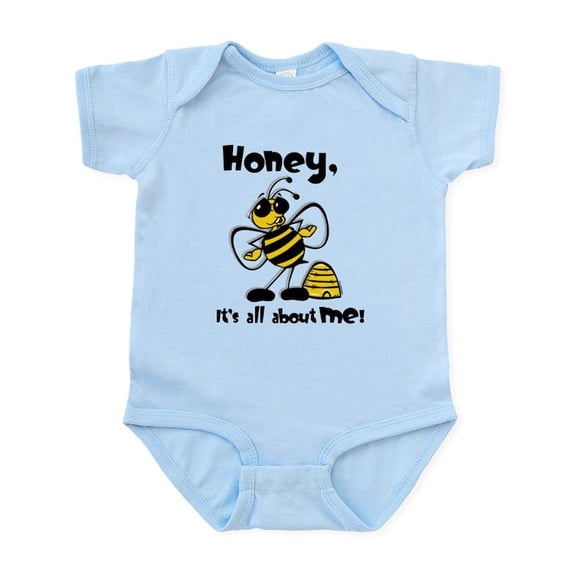 CafePress - All About Me Bee Infant Bodysuit - Baby Light Bodysuit, Size Newborn - 24 Months