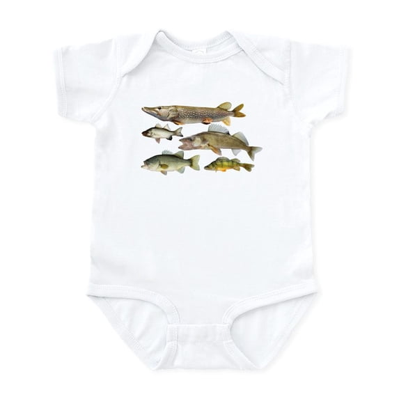 CafePress - All Fish Body Suit - Baby Light Bodysuit, Size Newborn - 24 Months