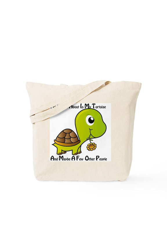 - All I Care About Is My Tortoise Tote Bag - Unisex Canvas Tote Bag, Beige, 1-Piece