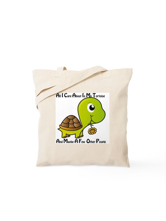 - All I Care About Is My Tortoise Tote Bag - Unisex Canvas Tote Bag, Beige, 1-Piece