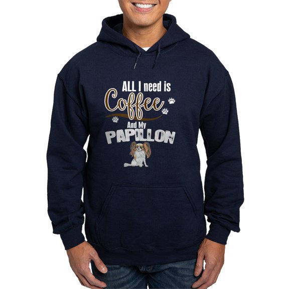 CafePress - All I Need Is Coffee And My Papillon Sweatshirt - Pullover Hoodie, Classic, Comfortable Hooded Sweatshirt