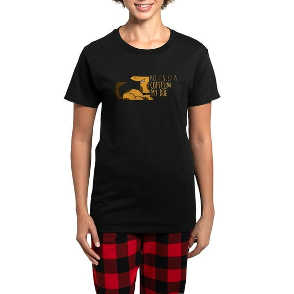 CafePress - All I Need Is Coffee And Myd Women's Dark Pajamas - Women's Short Sleeve Print T-Shirt and Pants Dark Cotton Pajama Set