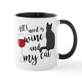 thumbnail image 1 of CafePress - All I Need Is Wine And My Cat - 11 oz Ceramic Mug - Novelty Coffee Tea Cup, 1 of 4