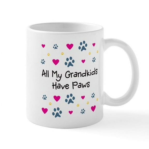 CafePress - All My Grandkids Have Paws Mug - 11 oz Ceramic Mug - Novelty Coffee Tea Cup