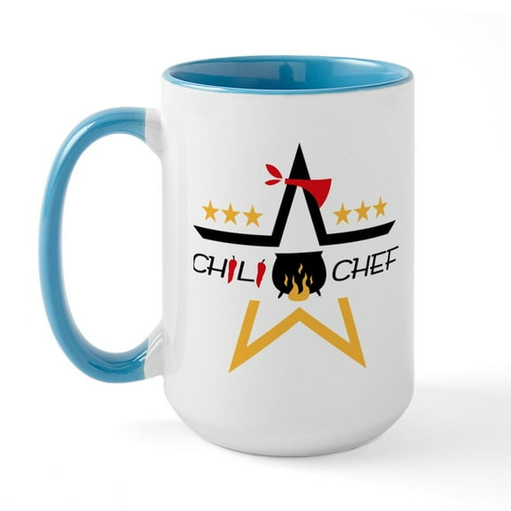 CafePress - All Star Chili Chef Large Mug - 15 oz Ceramic Large White Novelty Mug