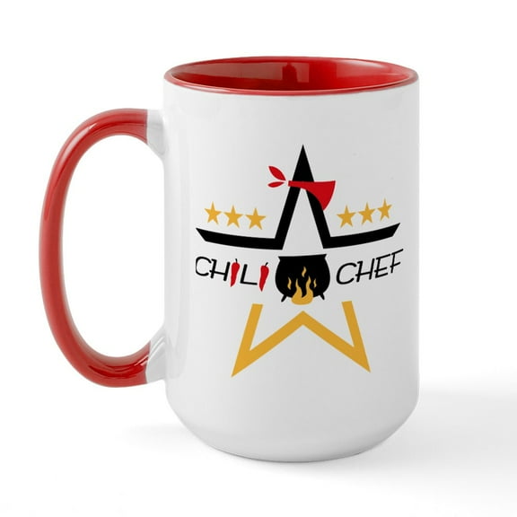CafePress - All Star Chili Chef Large Mug - 15 oz Ceramic Large White Novelty Mug