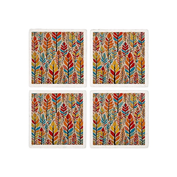 CafePress - All The Colours Of Fall - Tile Coaster, Drink Coaster Set of 4
